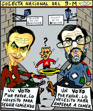 Caricatura de Zapatero y Rajoy