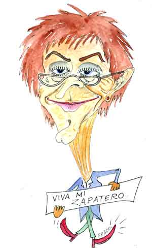 Caricatura de Mª Teresa Fernández de la Vega