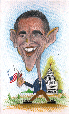 Caricatura de  Obama